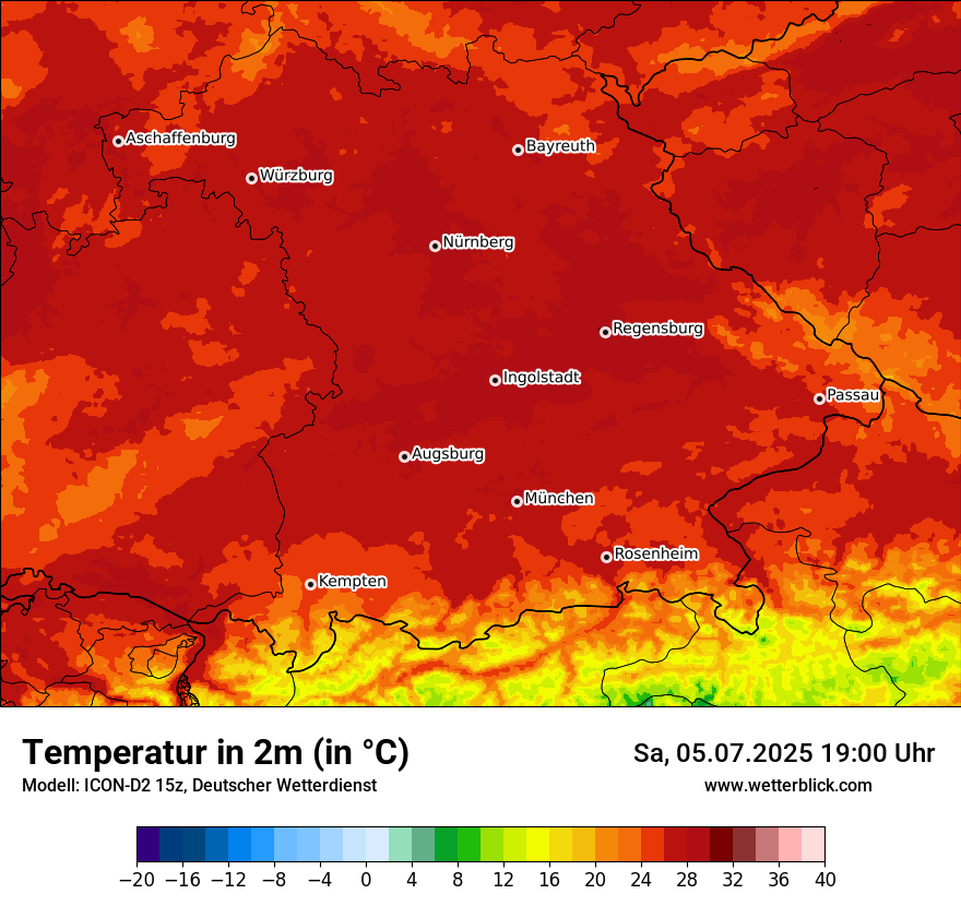 Modellkarten Temperatur