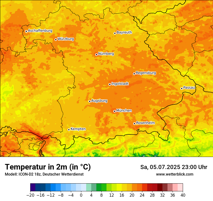 Modellkarten Temperatur