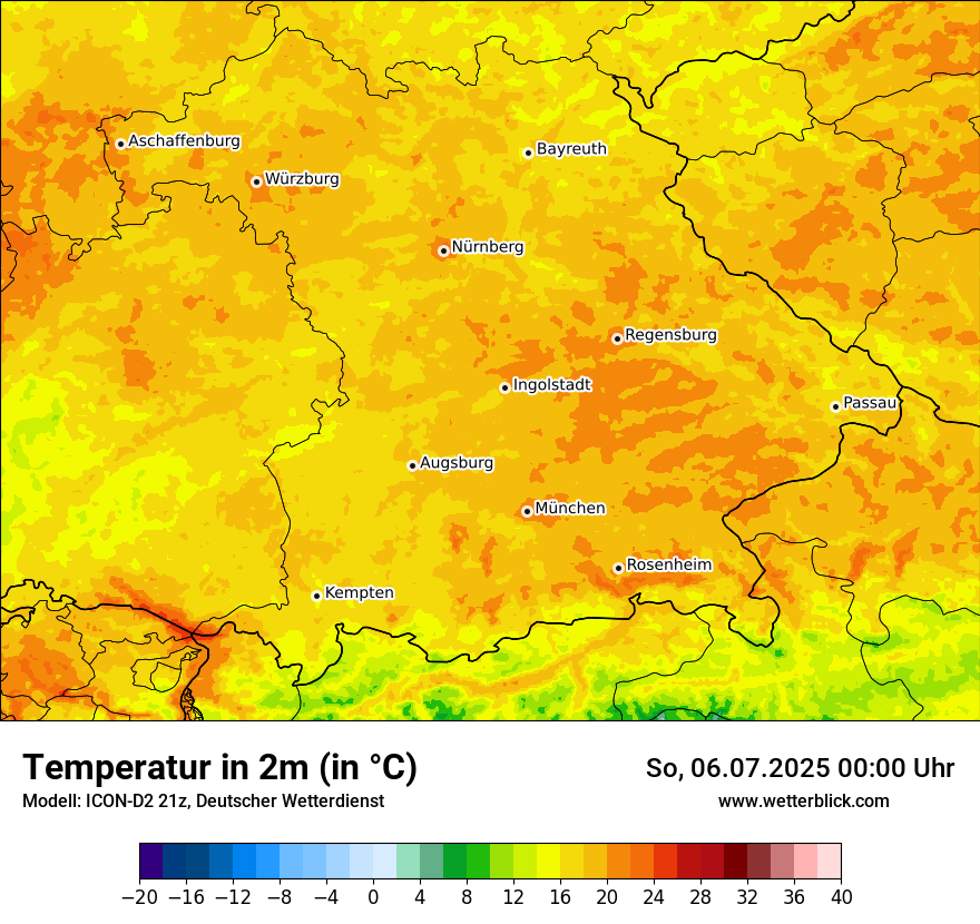 Modellkarten Temperatur