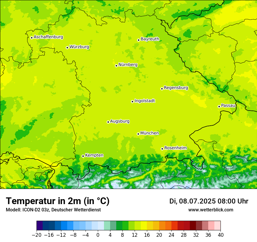 Modellkarten Temperatur