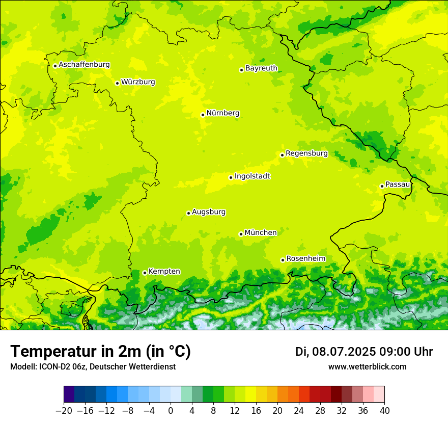Modellkarten Temperatur
