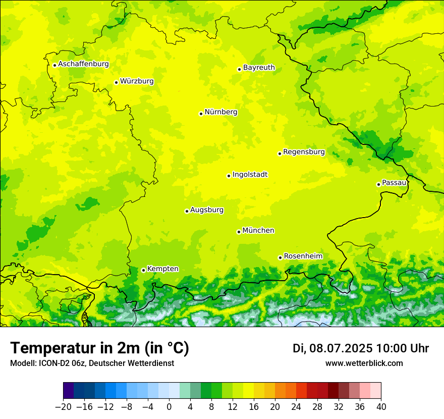 Modellkarten Temperatur
