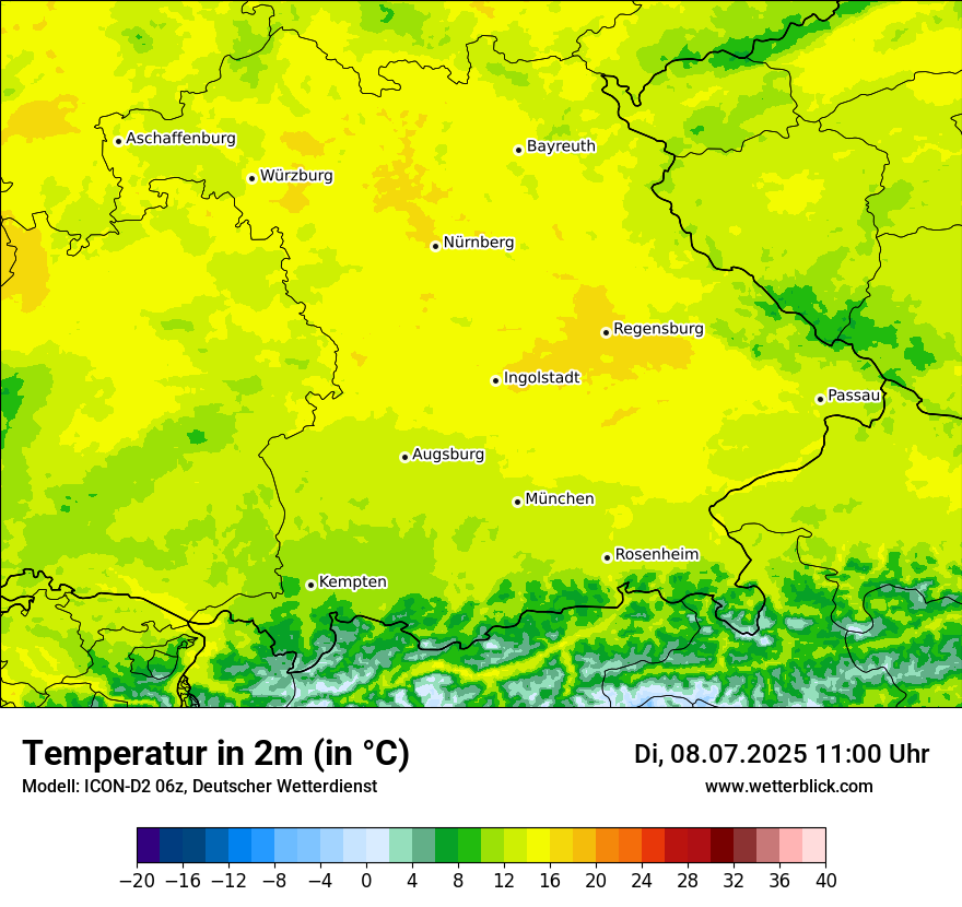 Modellkarten Temperatur