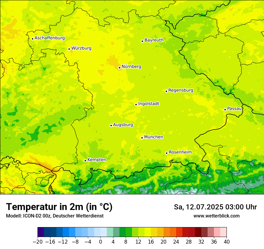 Modellkarten Temperatur