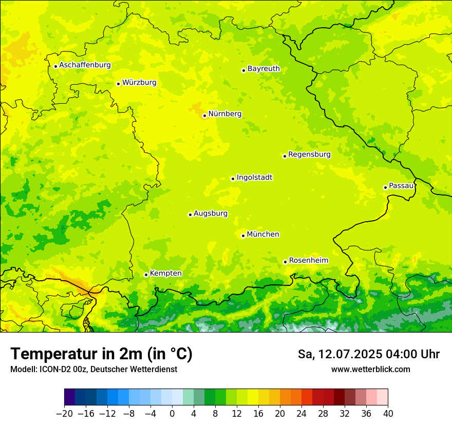 Modellkarten Temperatur