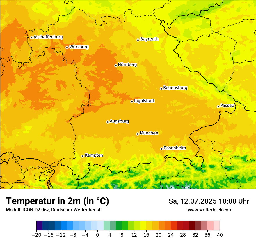 Modellkarten Temperatur