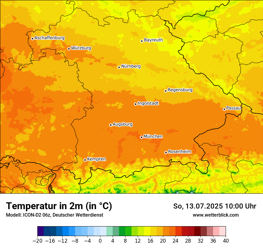 Modellkarten Temperatur