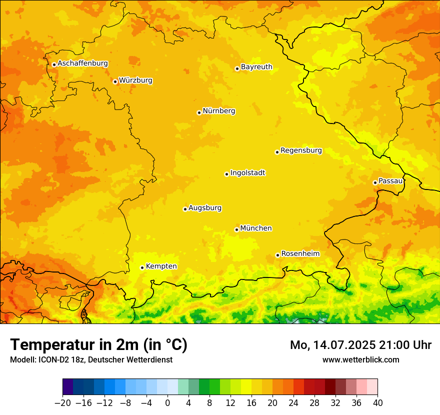 Modellkarten Temperatur