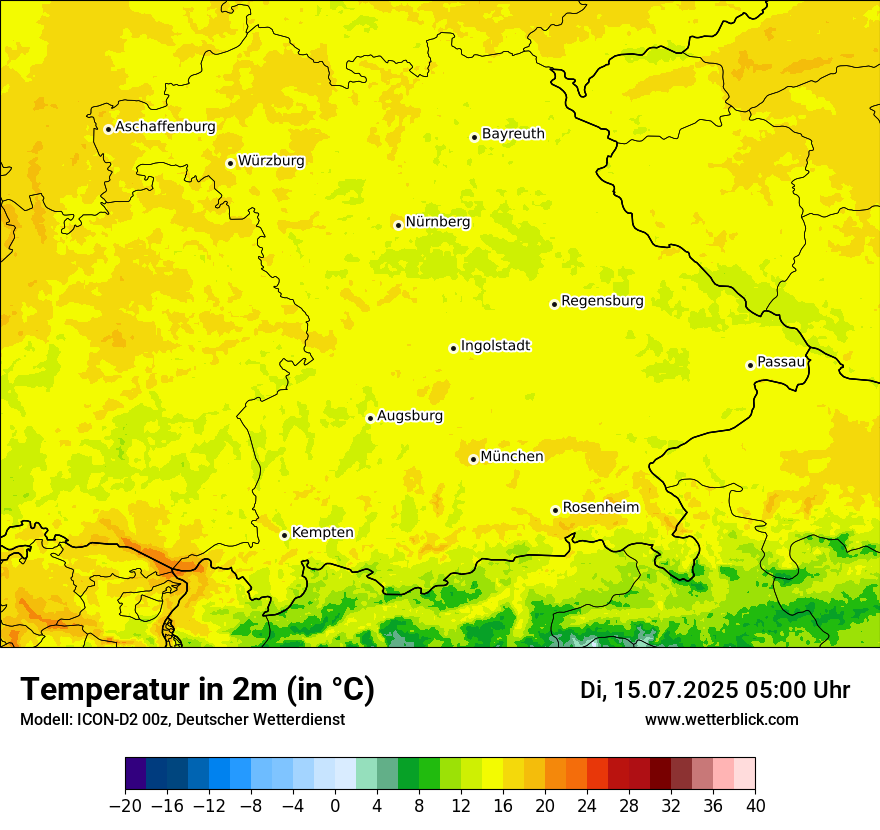 Modellkarten Temperatur