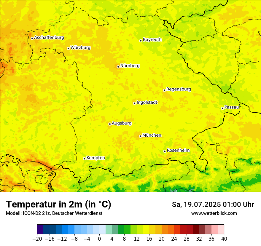 Modellkarten Temperatur