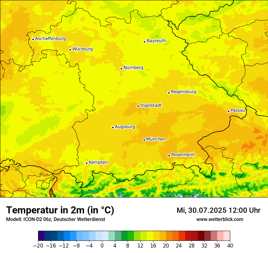Modellkarten Temperatur
