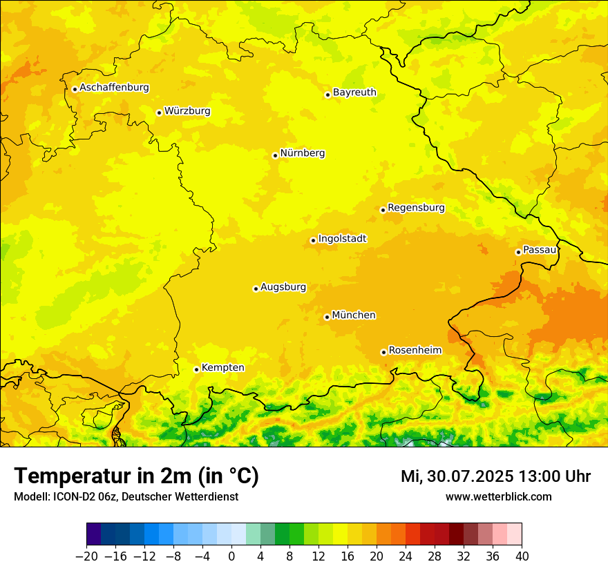 Modellkarten Temperatur