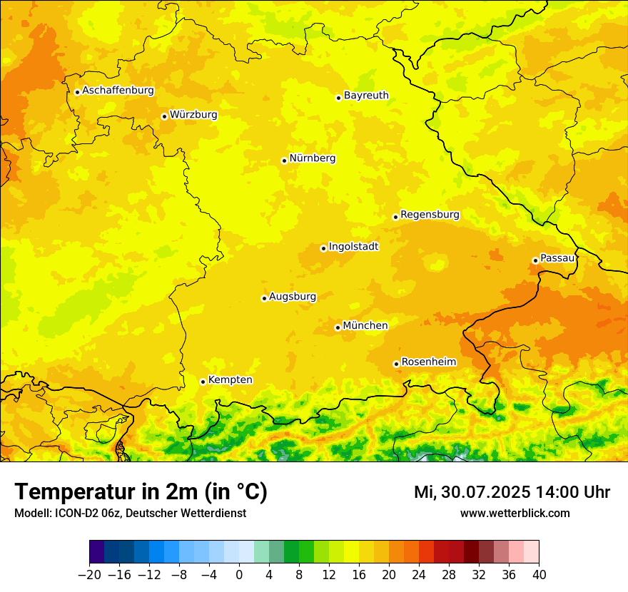 Modellkarten Temperatur