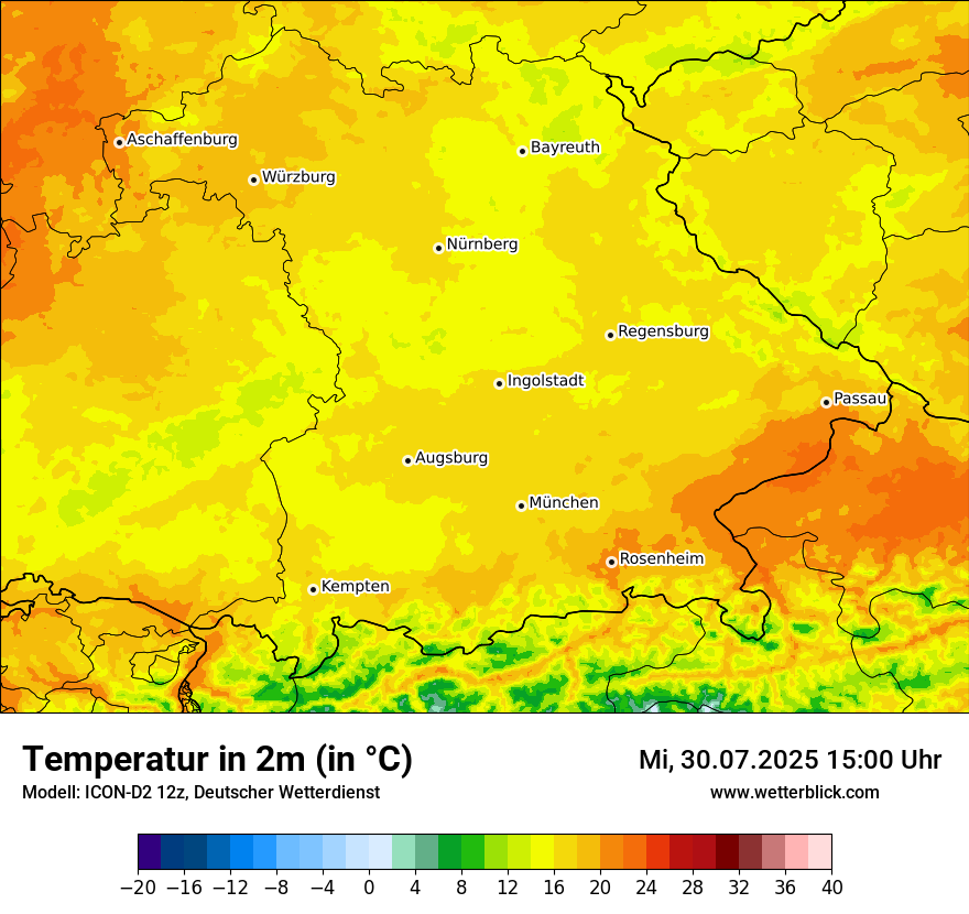 Modellkarten Temperatur