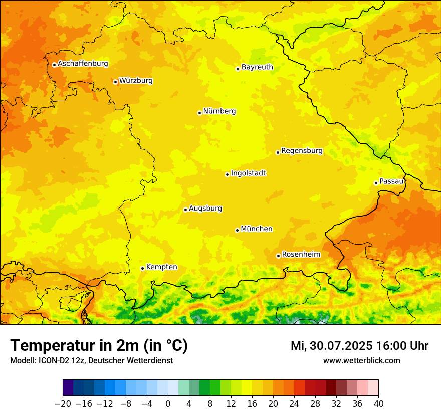 Modellkarten Temperatur