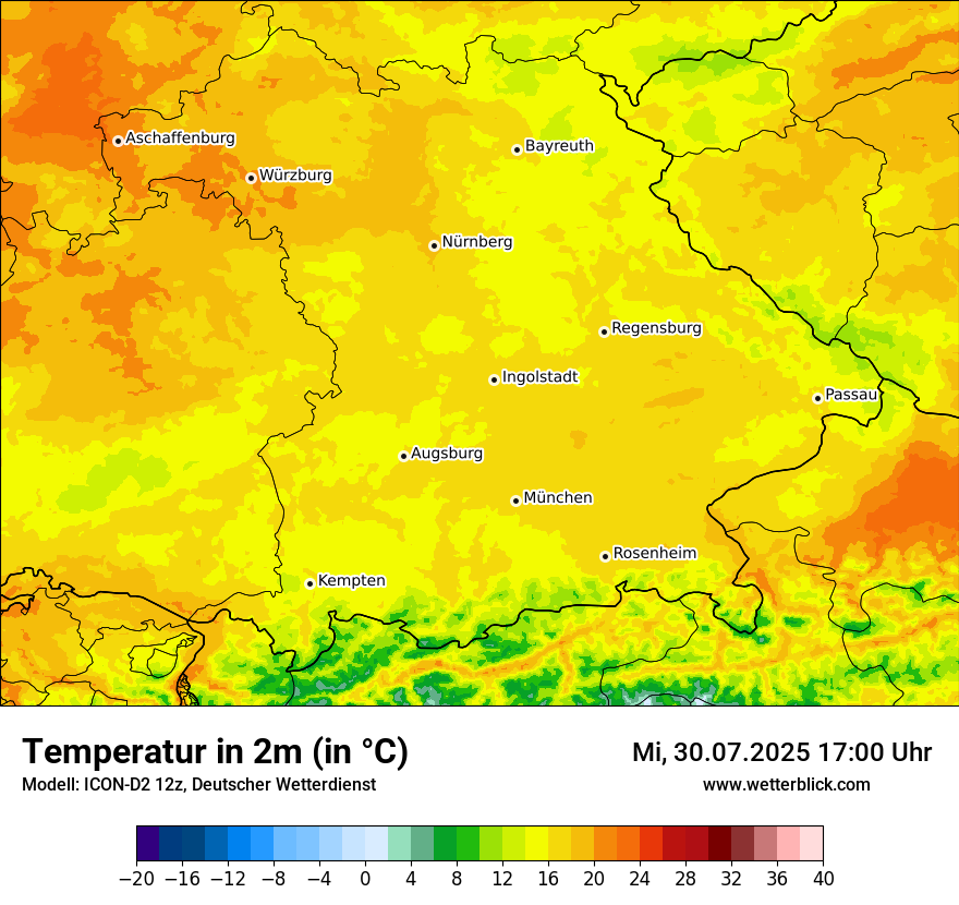 Modellkarten Temperatur