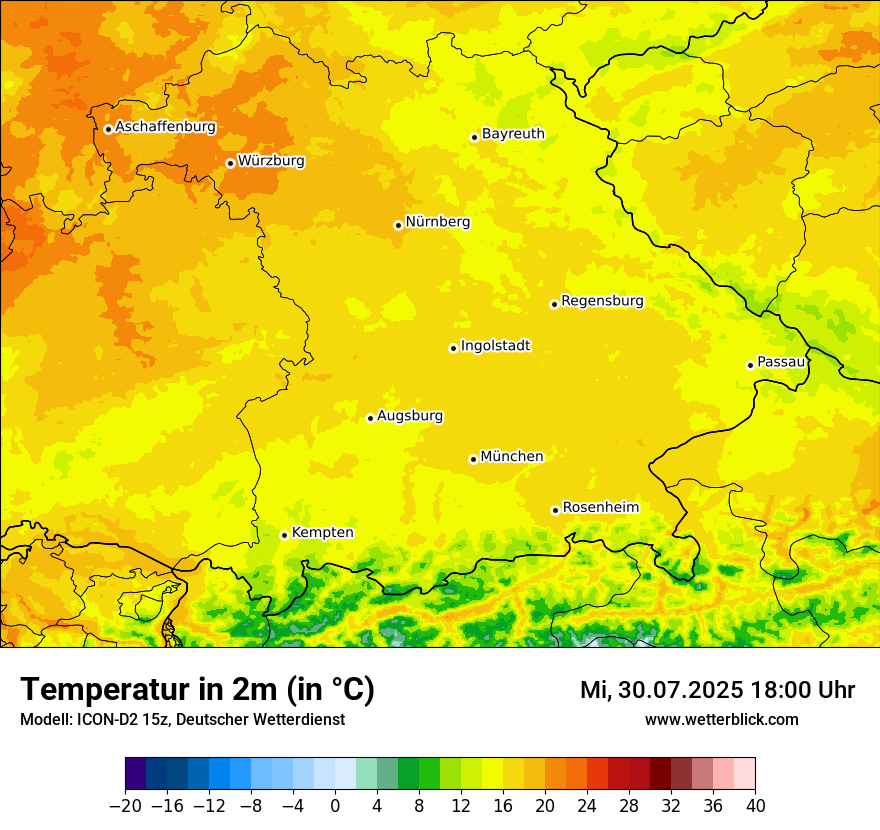 Modellkarten Temperatur