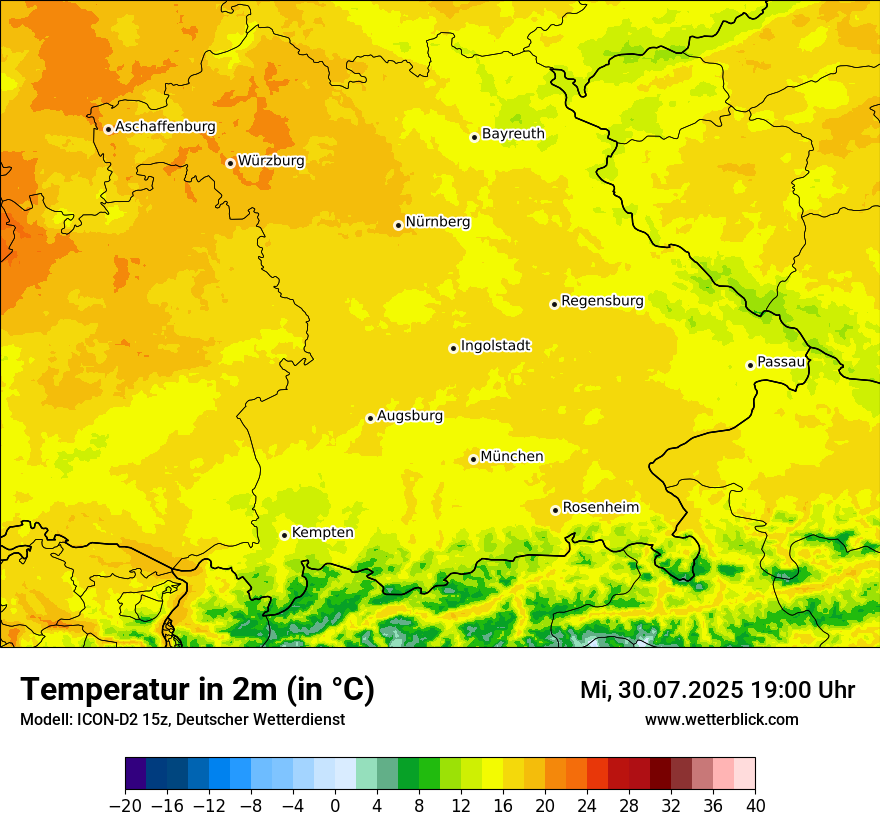 Modellkarten Temperatur