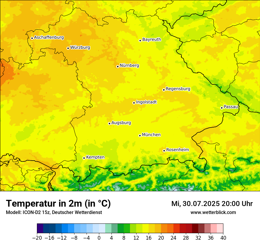 Modellkarten Temperatur
