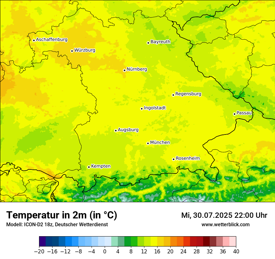 Modellkarten Temperatur
