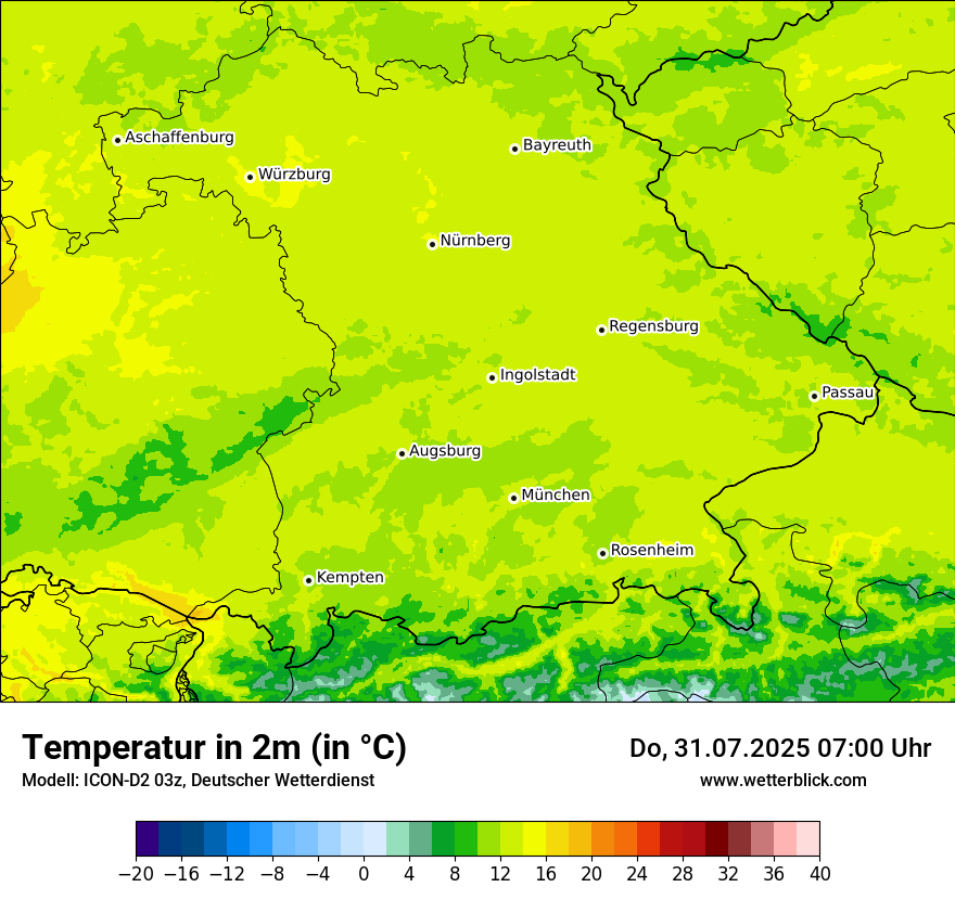 Modellkarten Temperatur