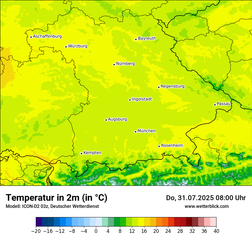 Modellkarten Temperatur