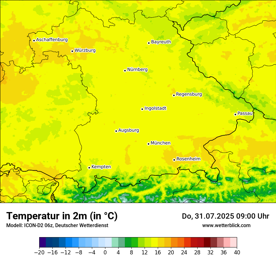 Modellkarten Temperatur