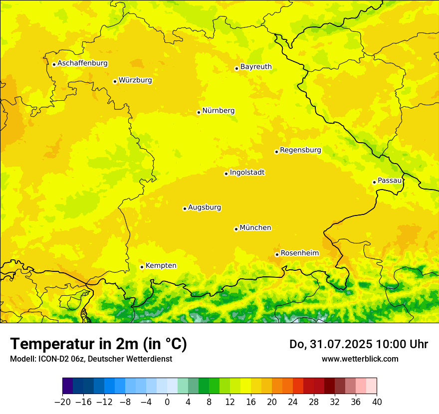 Modellkarten Temperatur