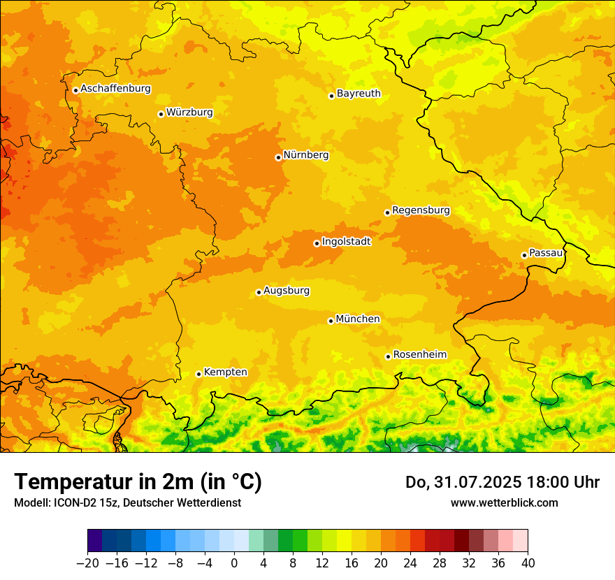 Modellkarten Temperatur