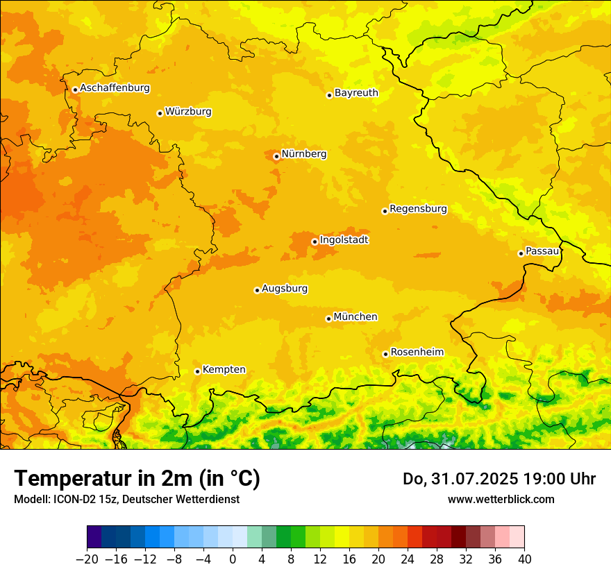 Modellkarten Temperatur