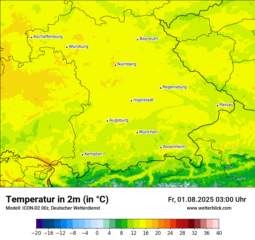 Modellkarten Temperatur