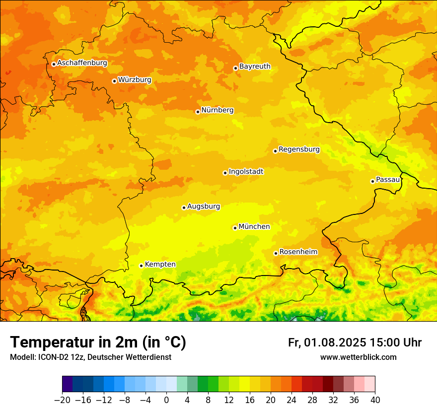 Modellkarten Temperatur