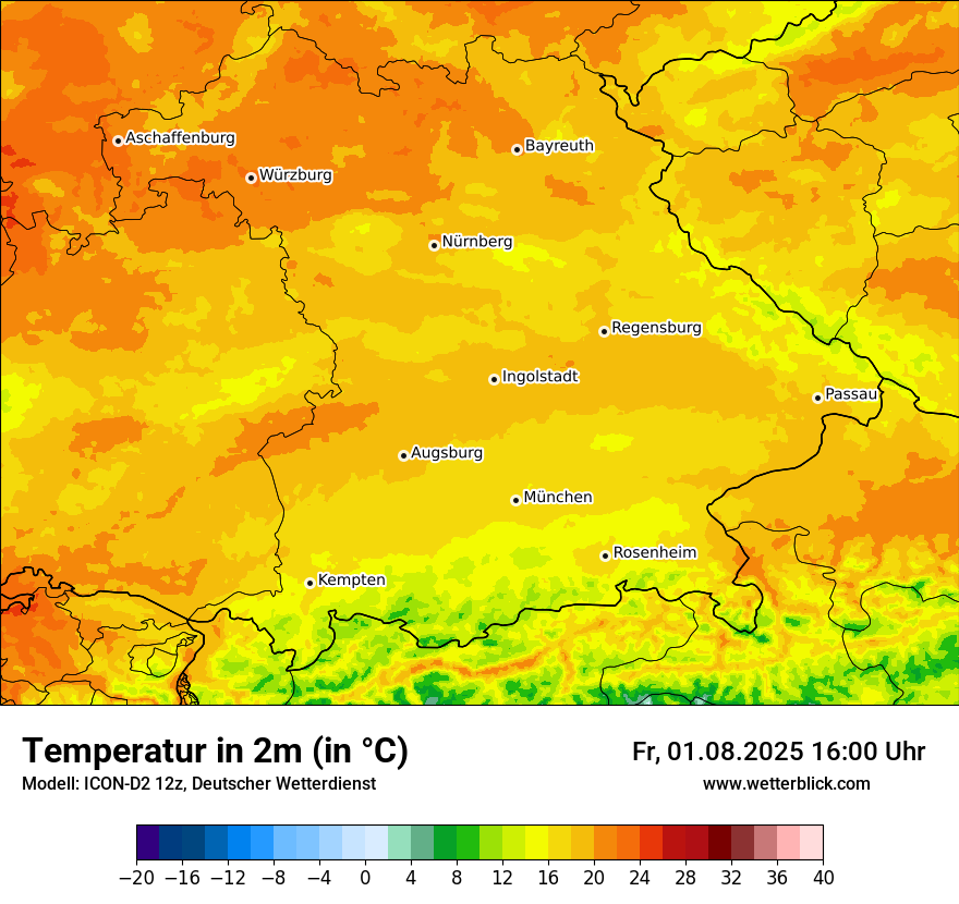 Modellkarten Temperatur