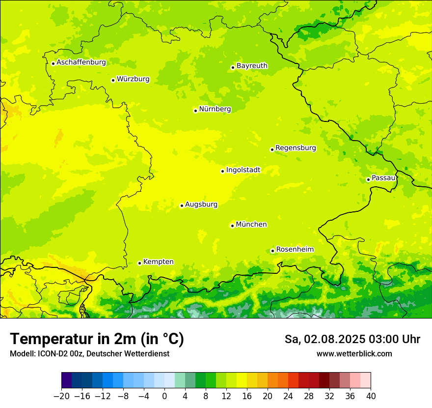 Modellkarten Temperatur