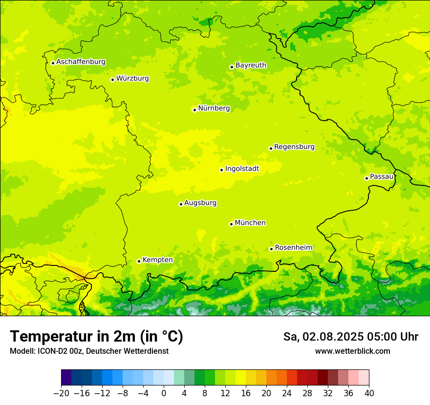 Modellkarten Temperatur