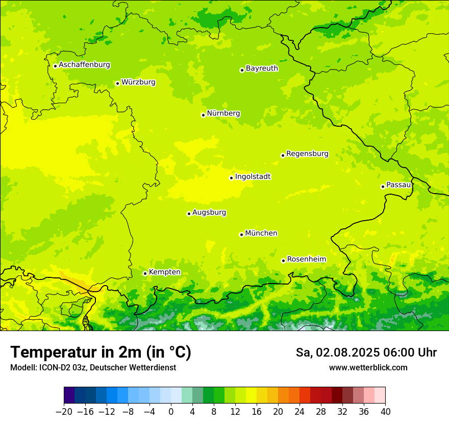 Modellkarten Temperatur
