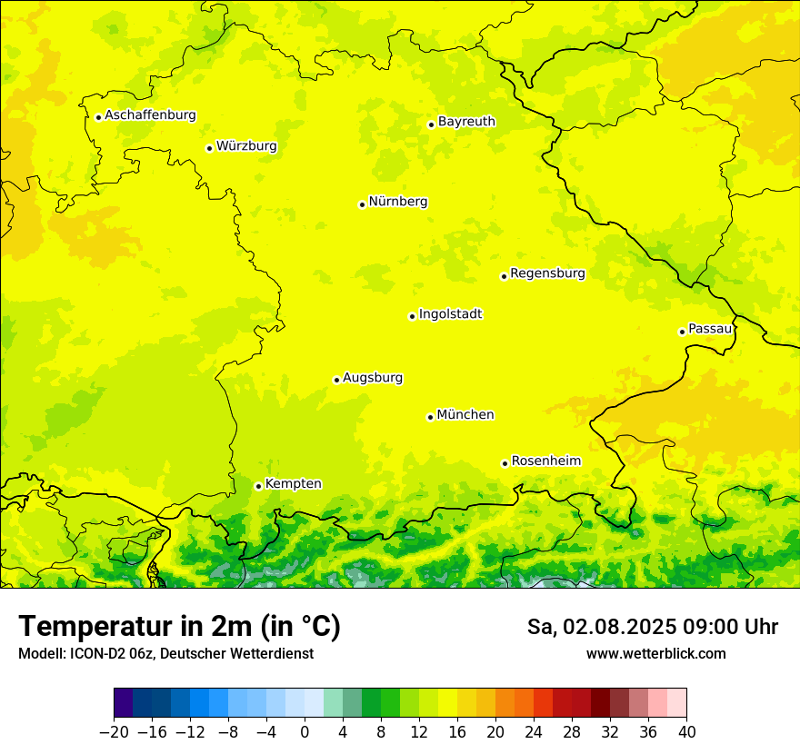 Modellkarten Temperatur