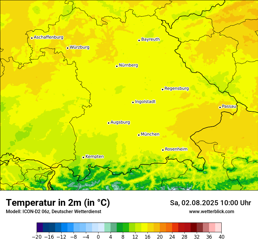Modellkarten Temperatur