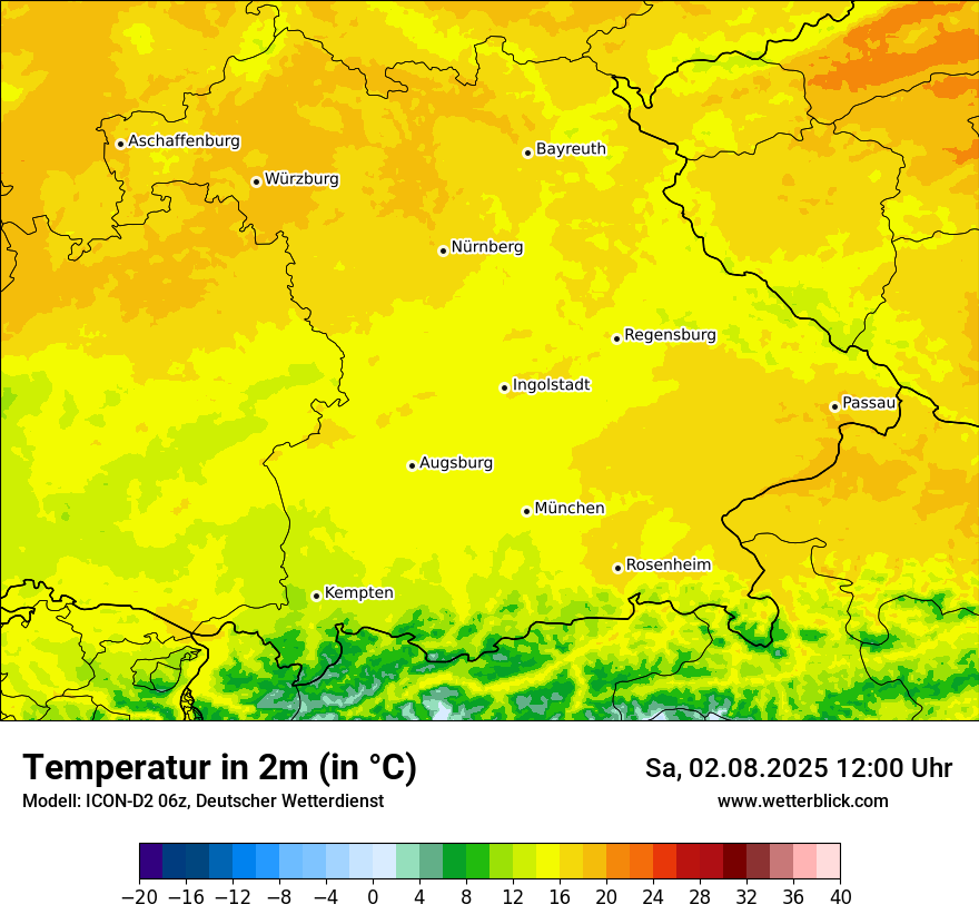Modellkarten Temperatur