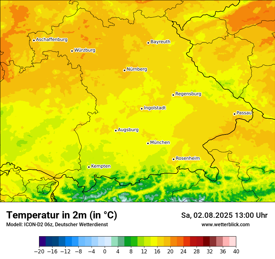 Modellkarten Temperatur
