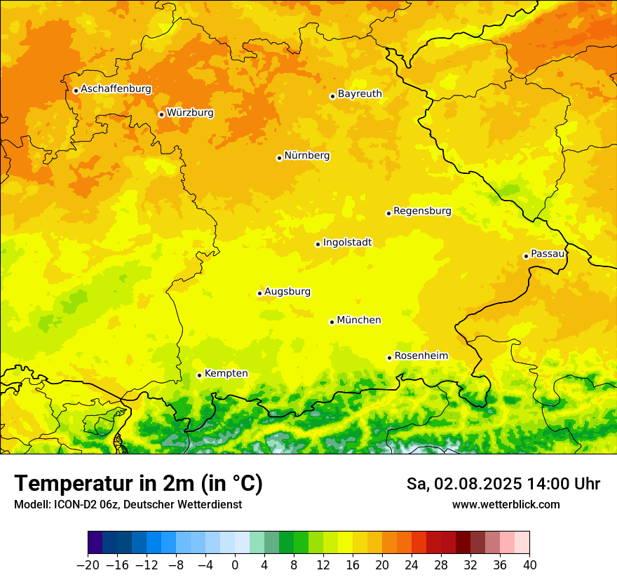 Modellkarten Temperatur