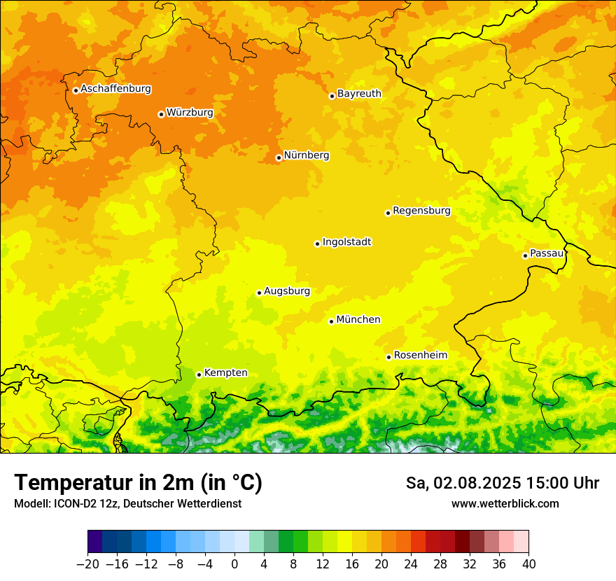 Modellkarten Temperatur