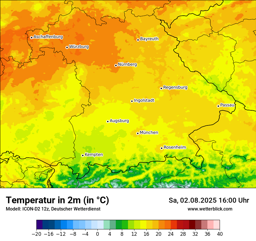 Modellkarten Temperatur