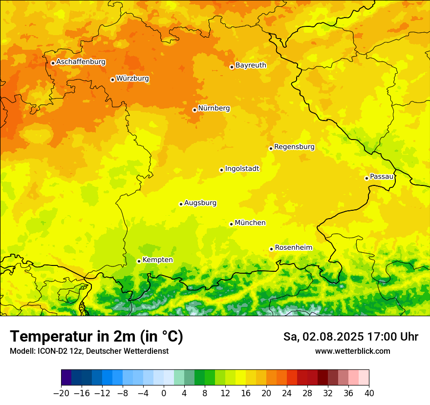 Modellkarten Temperatur