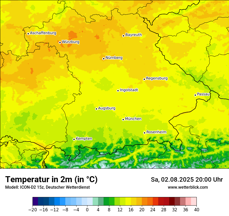 Modellkarten Temperatur