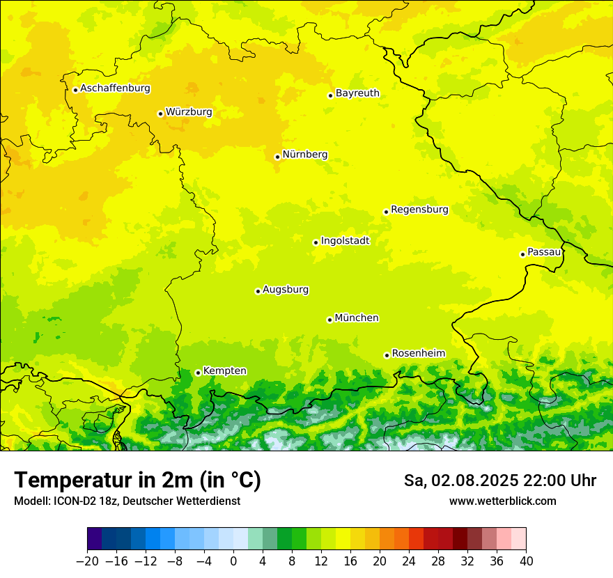 Modellkarten Temperatur