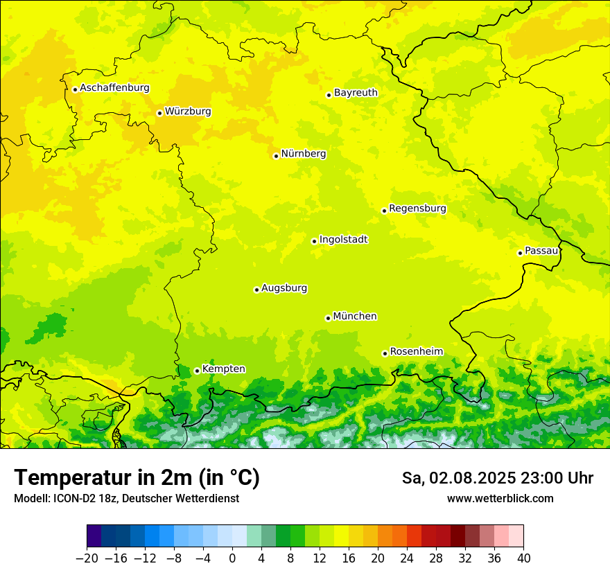 Modellkarten Temperatur