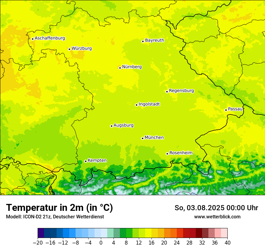 Modellkarten Temperatur