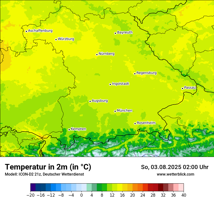 Modellkarten Temperatur
