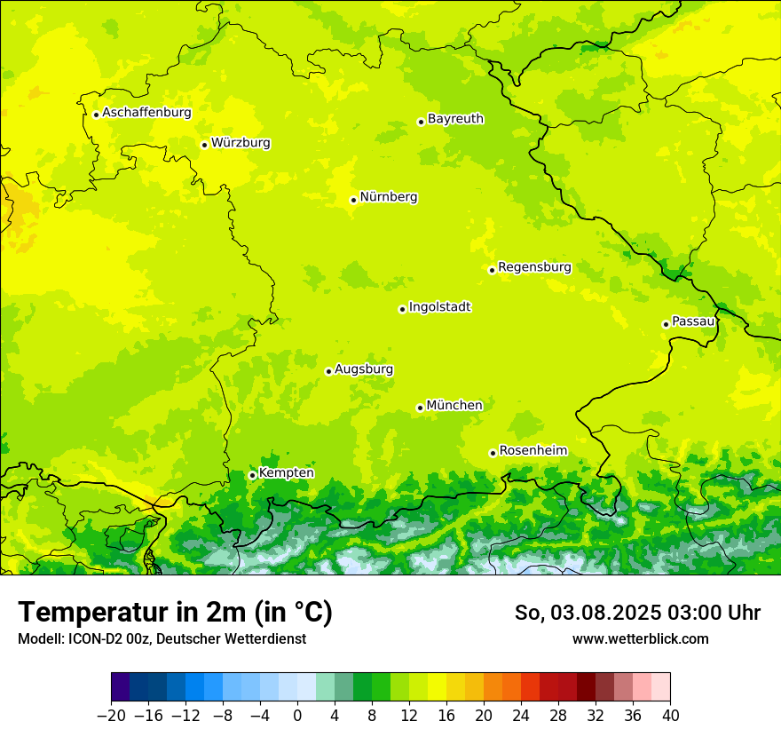 Modellkarten Temperatur